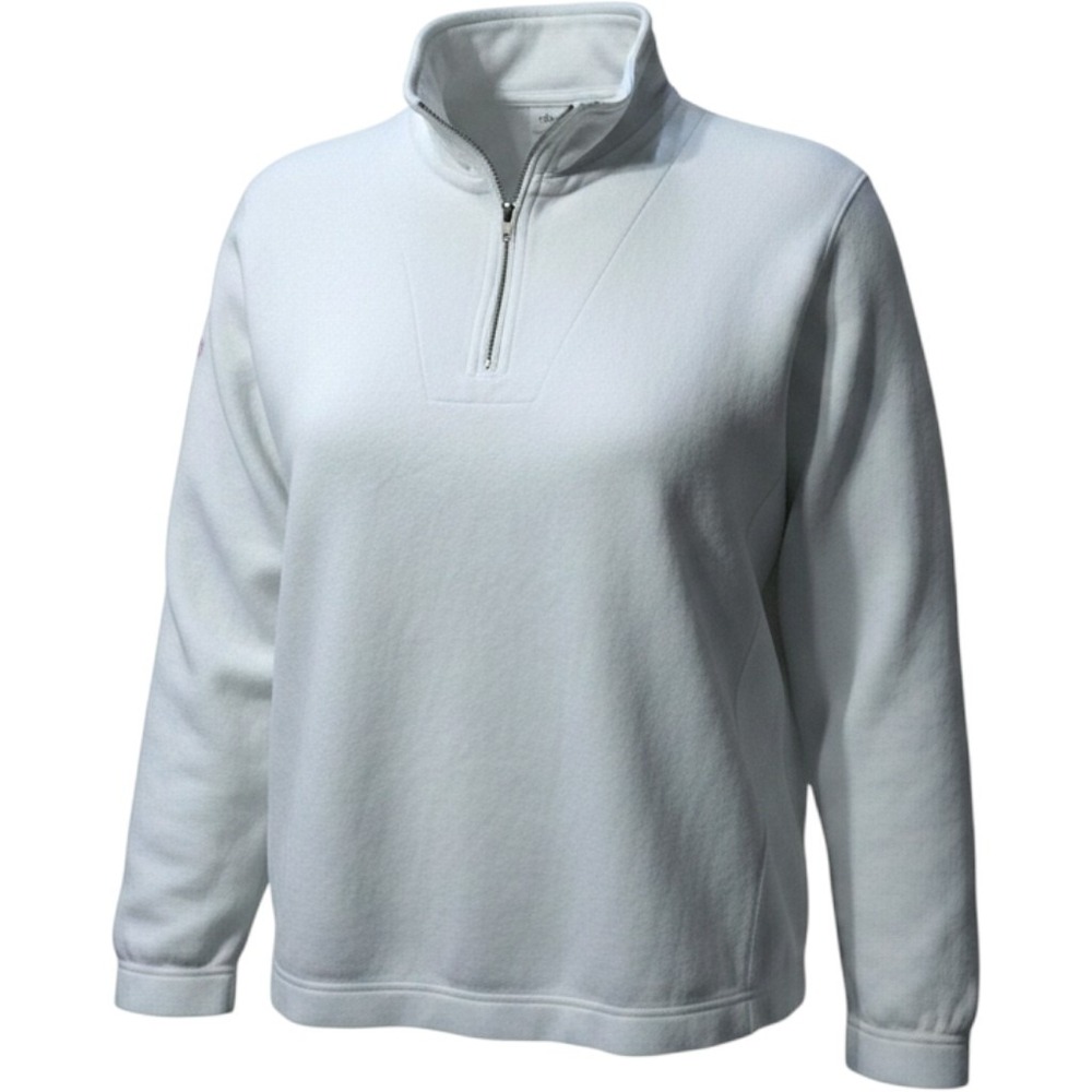 Coldwater Creek Sweatshirt Womens 3X White Quarter Zip Cotton Coastal Minimalist